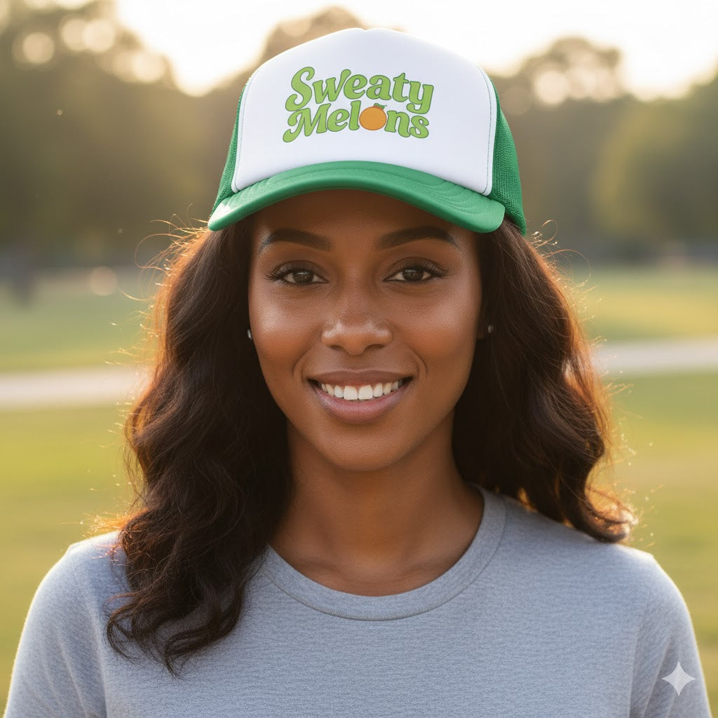 Sweaty Melons Trucker Hat, Honeydew Green
